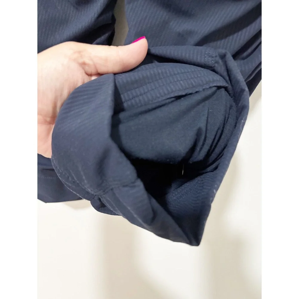 Ivivva Rhythmic Live to Dance Ruched Pants Girls 12 Navy Blue Drawstring Pockets